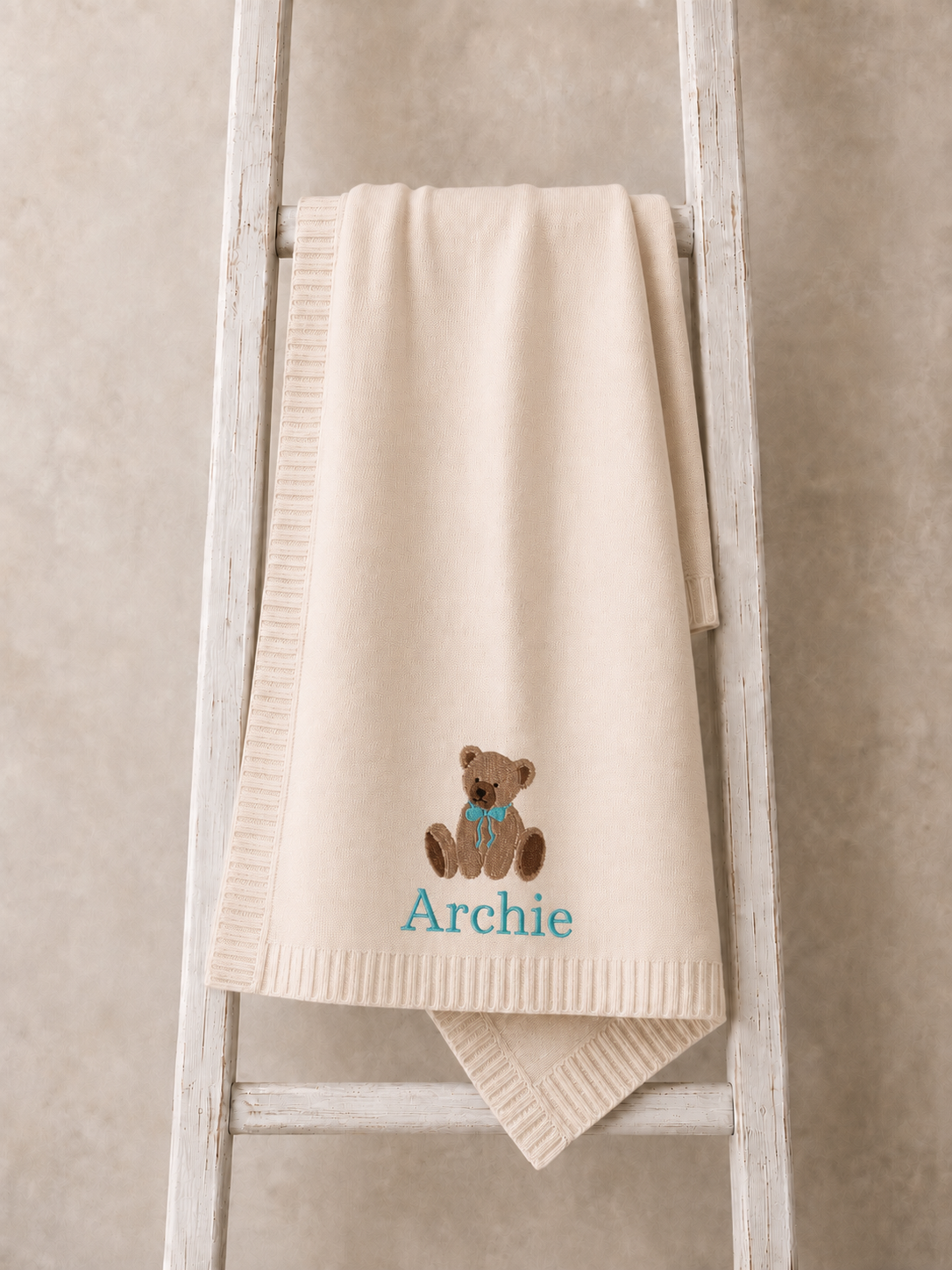 Personalised Teddy Bear Baby Blanket