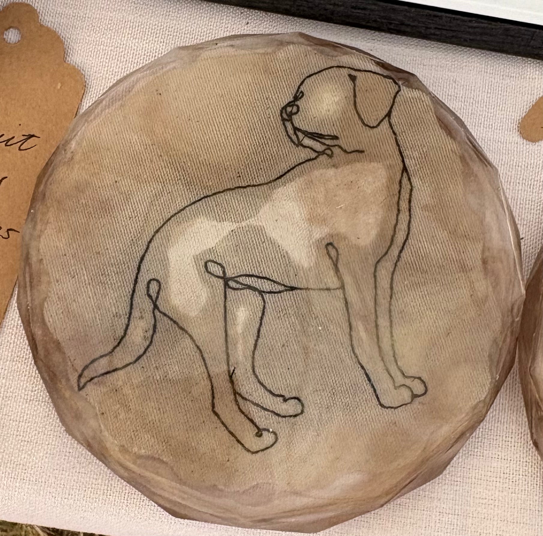 A pet portrait coaster