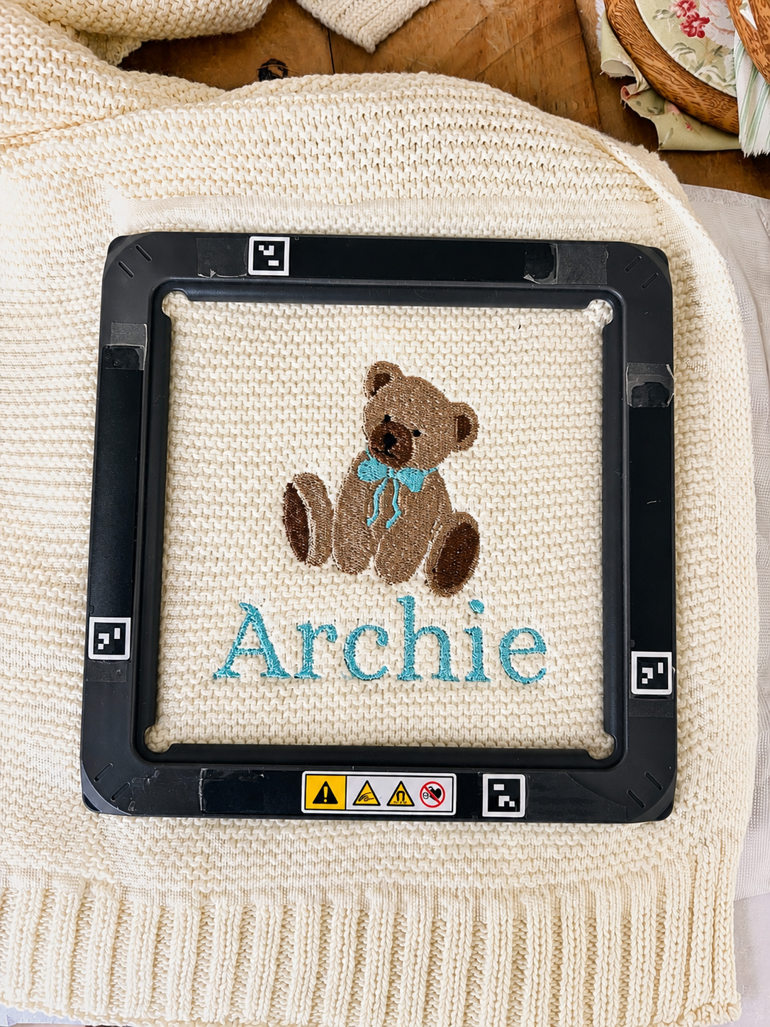 Personalised Teddy Bear Baby Blanket