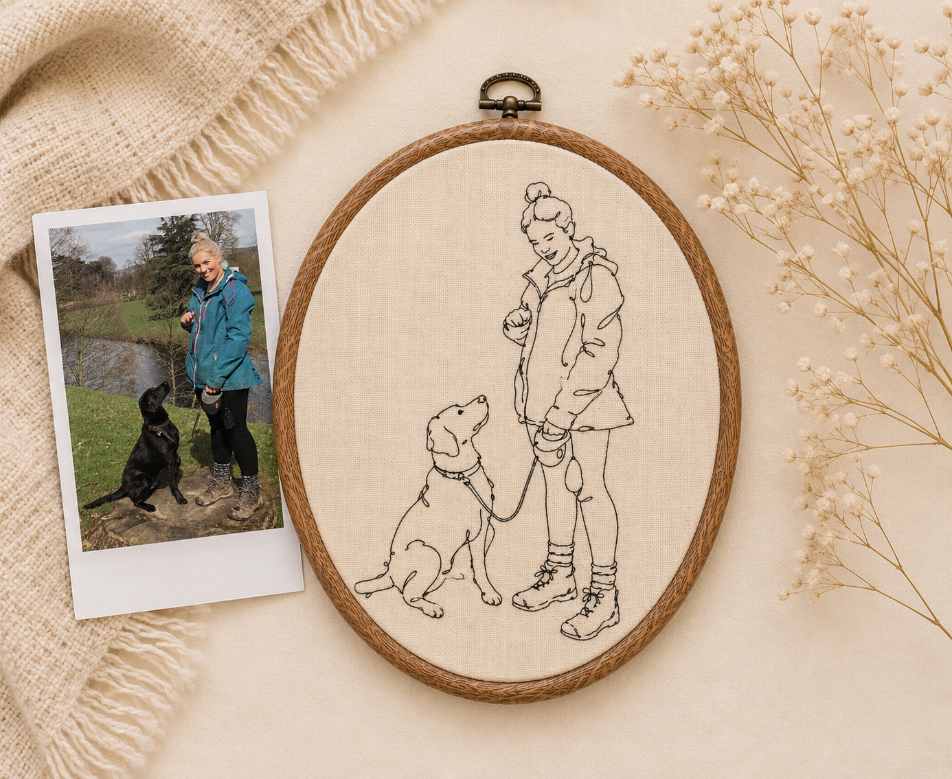 A Personalised Pet Photo Embroidery Hoop