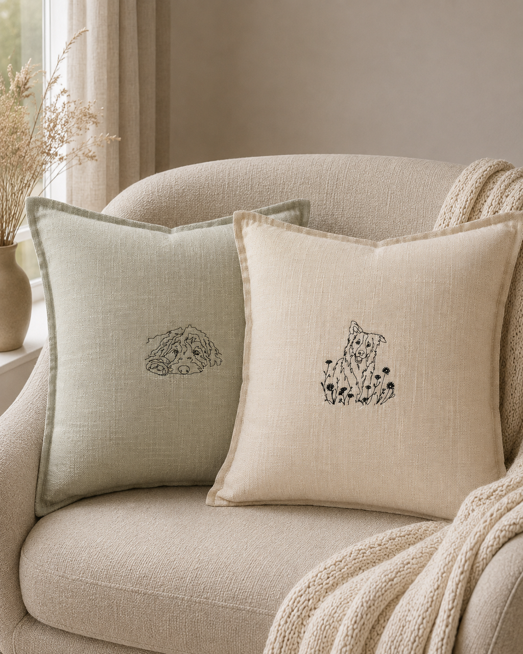 A Personalised Pet portrait Cushion