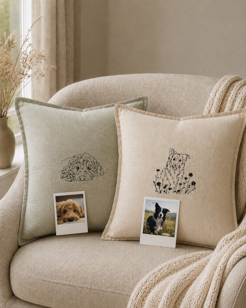 A Personalised Pet portrait Cushion