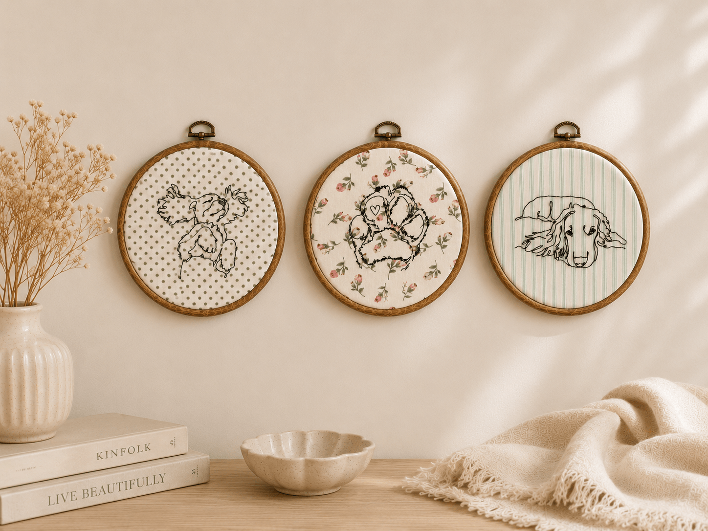A Personalised Pet Photo Embroidery Hoop - Pear Tree Stitch Studio