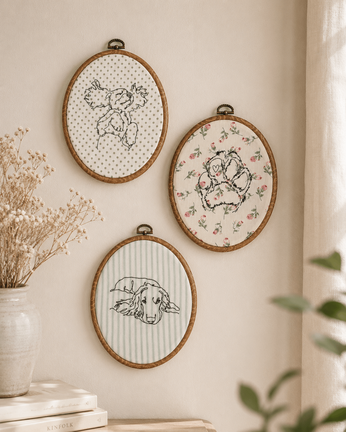 A Personalised Pet Photo Embroidery Hoop - Pear Tree Stitch Studio