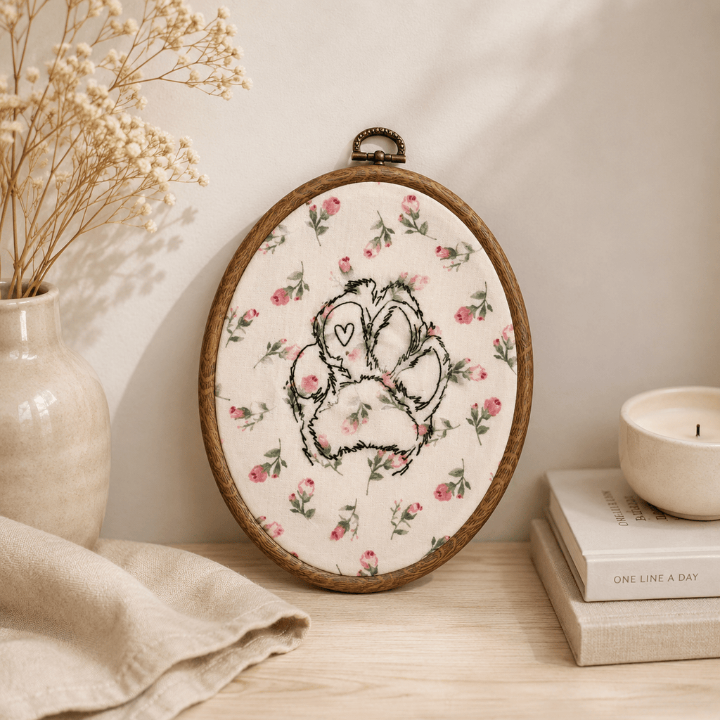 A Personalised Pet Photo Embroidery Hoop - Pear Tree Stitch Studio