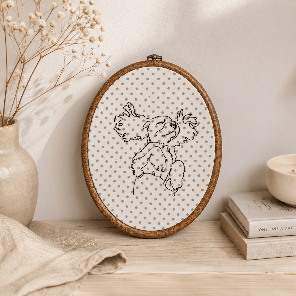 A Personalised Pet Photo Embroidery Hoop - Pear Tree Stitch Studio