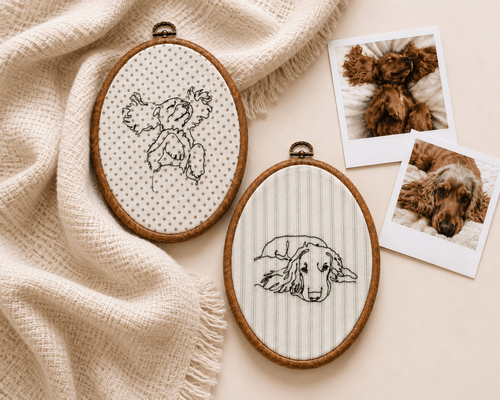 A Personalised Pet Photo Embroidery Hoop - Pear Tree Stitch Studio