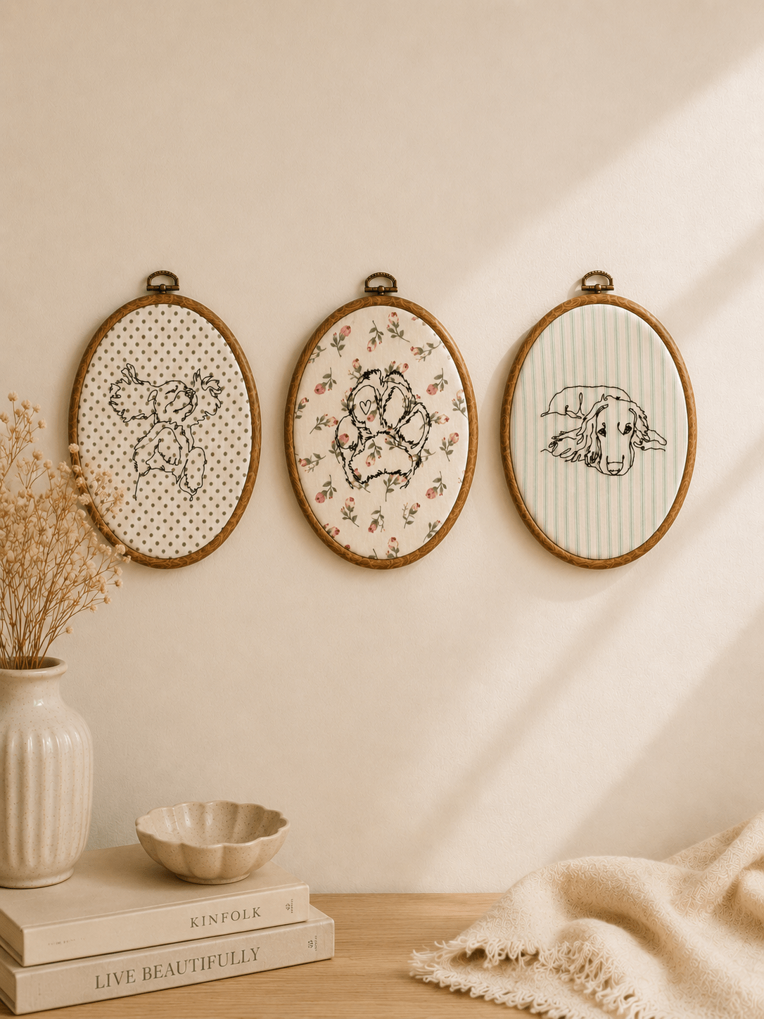 A Personalised Pet Photo Embroidery Hoop - Pear Tree Stitch Studio