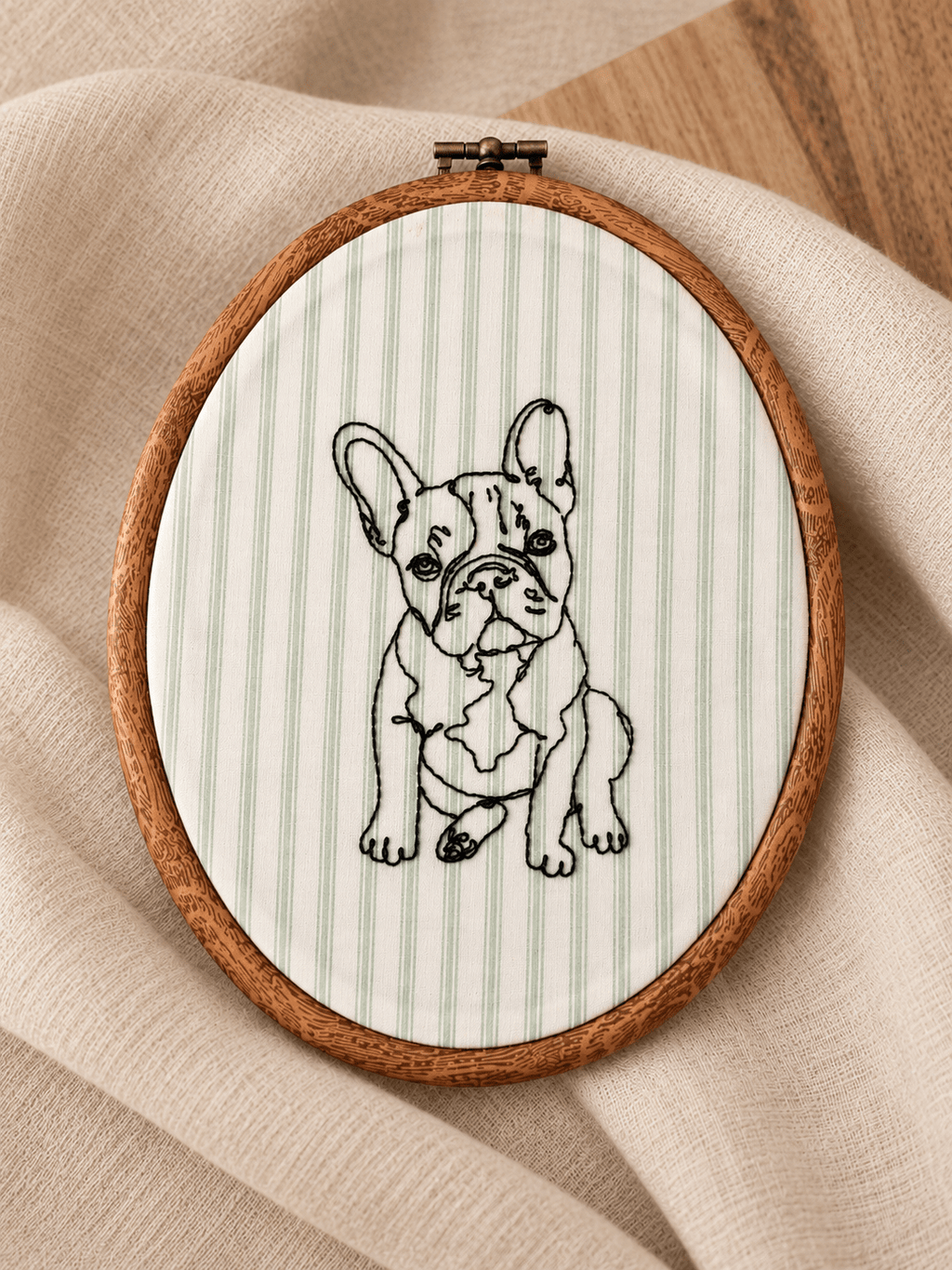 A Personalised Pet Photo Embroidery Hoop - Pear Tree Stitch Studio
