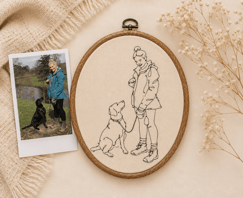 A Personalised Pet Photo Embroidery Hoop - Pear Tree Stitch Studio