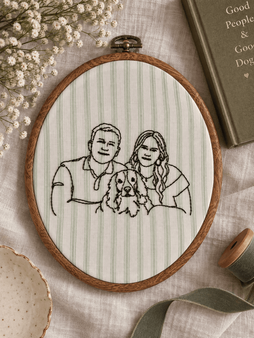 A Personalised Pet Photo Embroidery Hoop - Pear Tree Stitch Studio