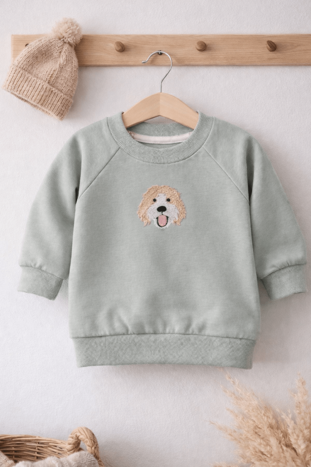 A Personalised Pet Portrait Baby Gift – Custom Embroidered Baby Clothing & Keepsakes - Pear Tree Stitch Studio