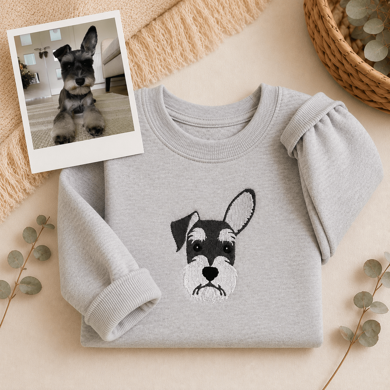 A Personalised Pet Portrait Baby Gift – Custom Embroidered Baby Clothing & Keepsakes - Pear Tree Stitch Studio