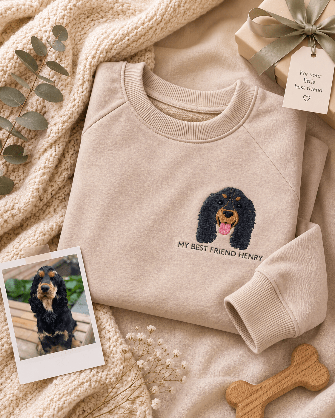 A Personalised Pet Portrait Baby Gift – Custom Embroidered Baby Clothing & Keepsakes - Pear Tree Stitch Studio