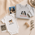 A Personalised Pet Portrait Baby Gift – Custom Embroidered Baby Clothing & Keepsakes - Pear Tree Stitch Studio
