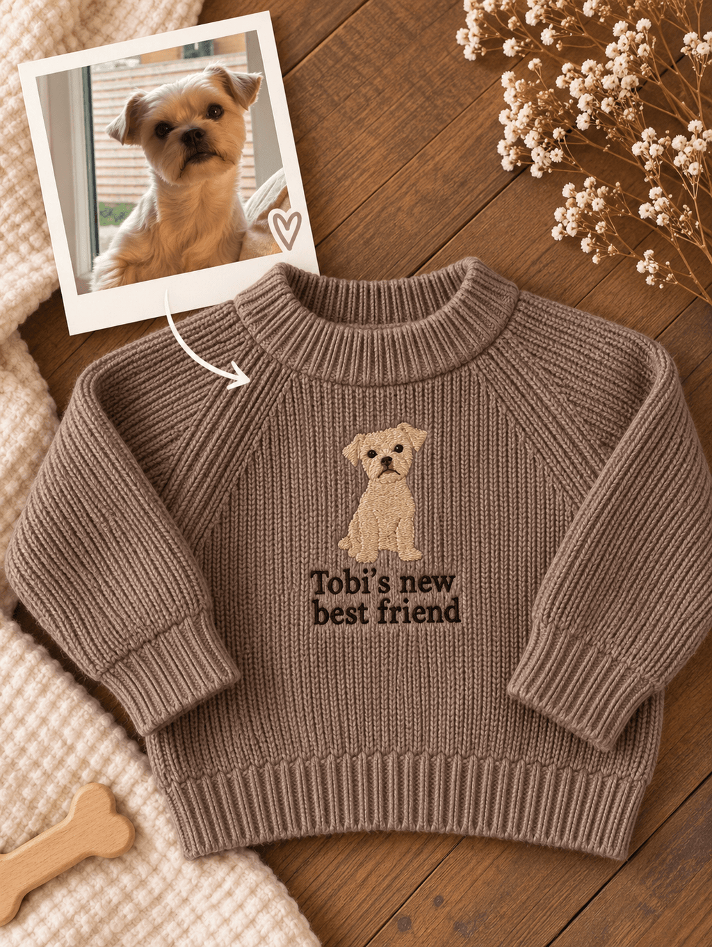 A Personalised Pet Portrait Baby Gift - Pear Tree Stitch Studio