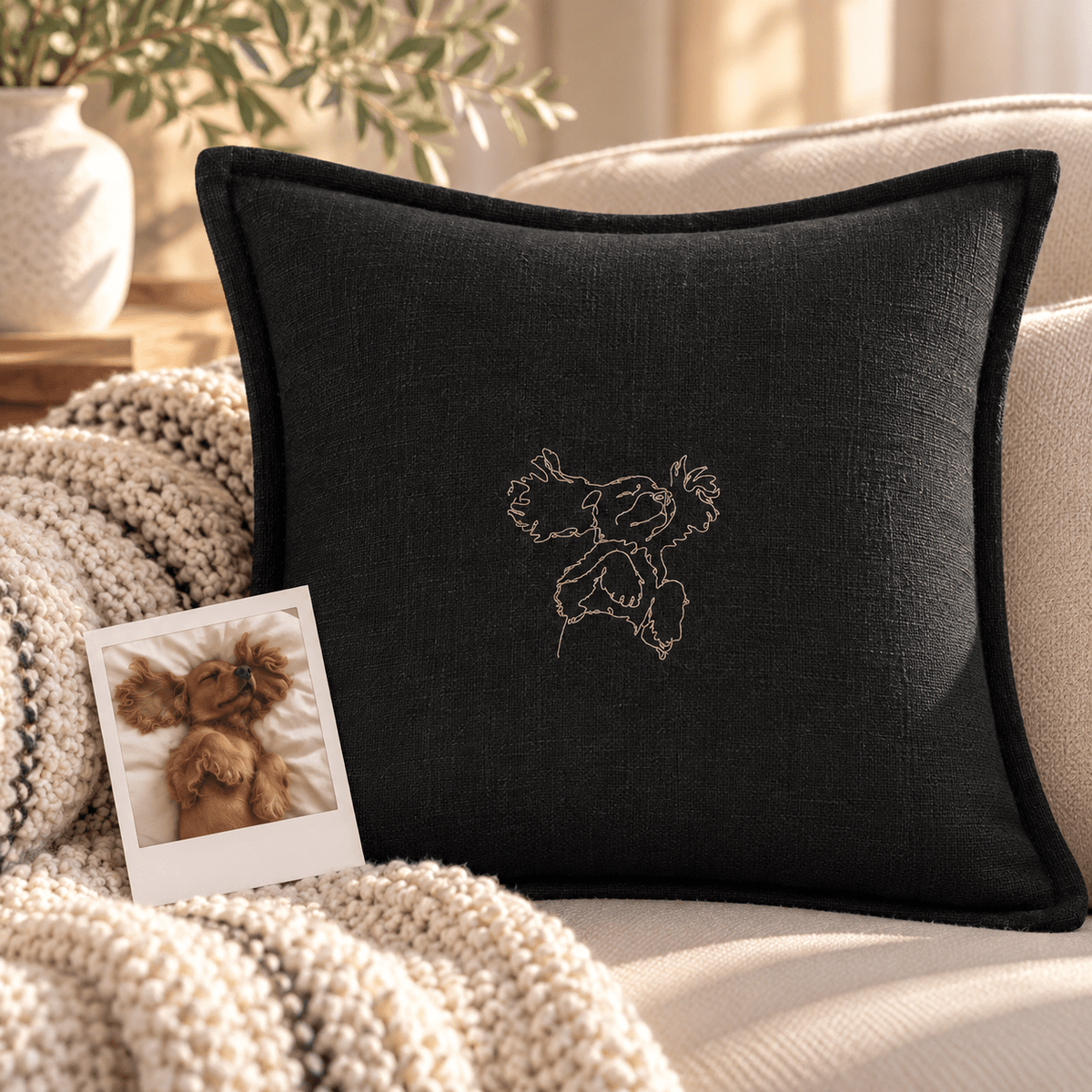A Personalised Pet portrait Cushion - Pear Tree Stitch Studio