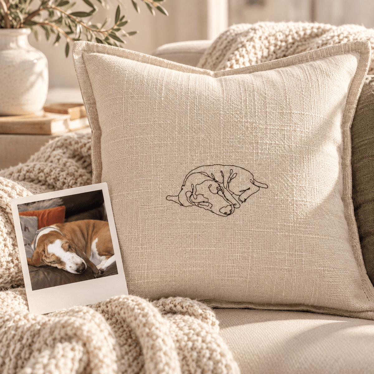 A Personalised Pet portrait Cushion - Pear Tree Stitch Studio