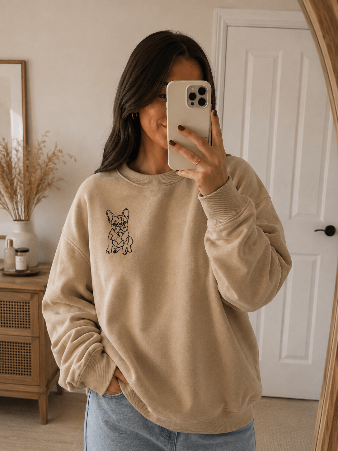 A Personalised Pet Portrait Women’s Sweatshirt - Pear Tree Stitch Studio