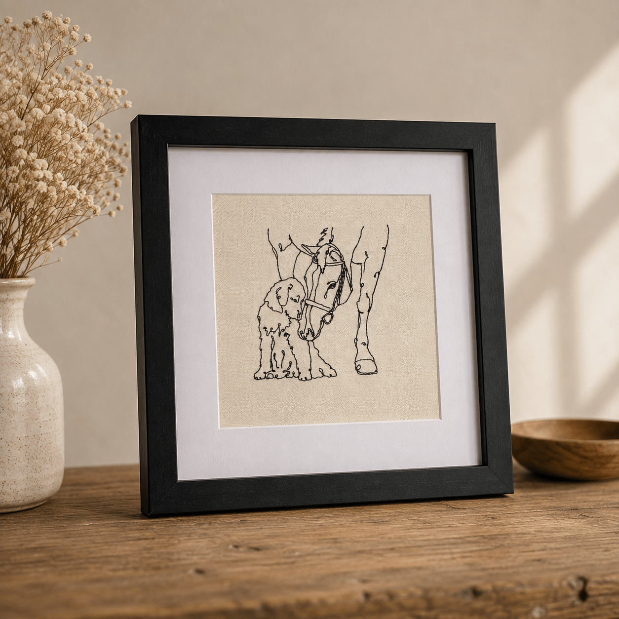A Pet Portrait Frame – Custom Pet Portrait from Your Photo - Pear Tree Stitch Studio
