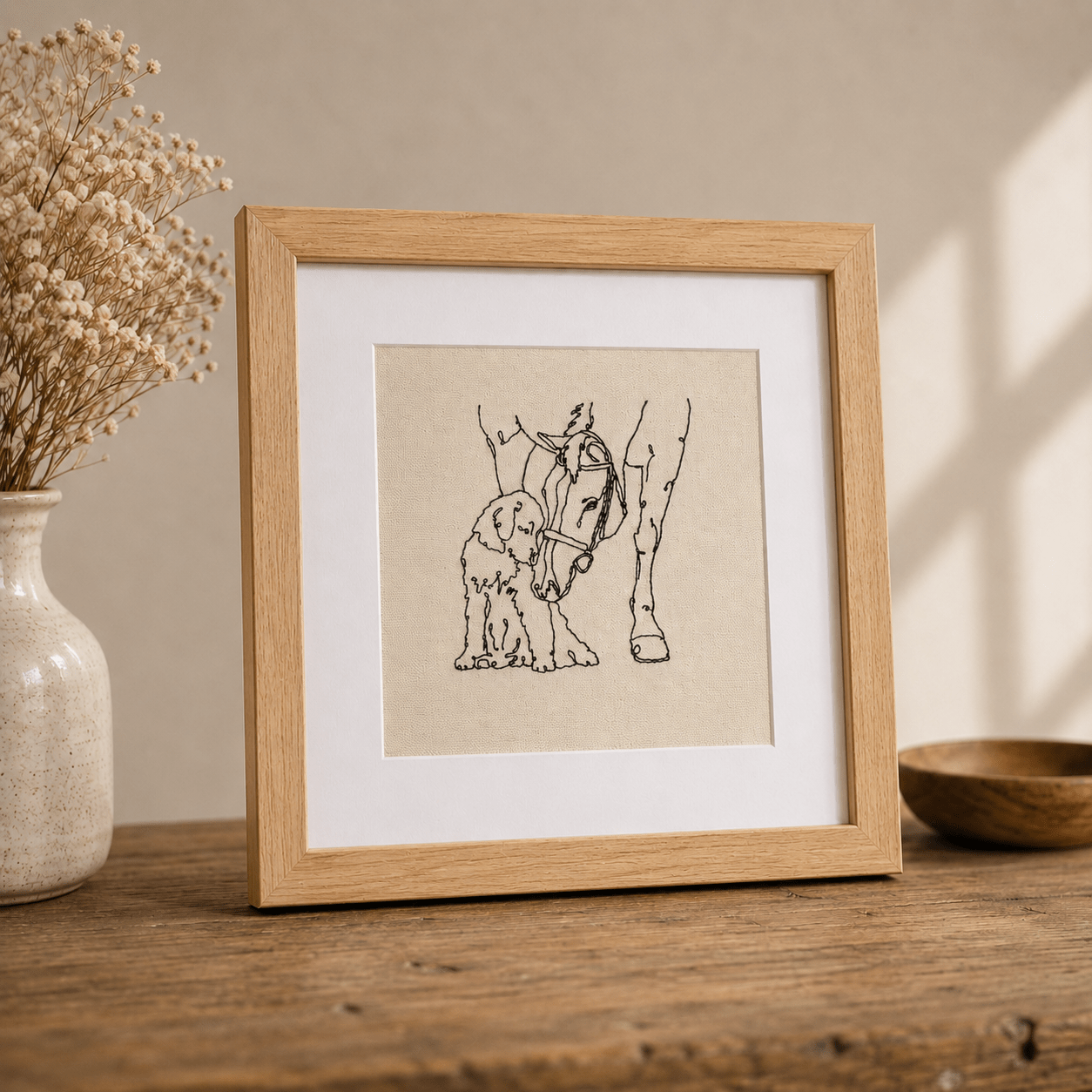 A Pet Portrait Frame – Custom Pet Portrait from Your Photo - Pear Tree Stitch Studio