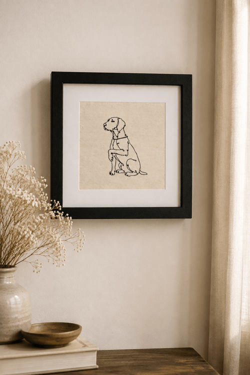 A Pet Portrait Frame – Custom Pet Portrait from Your Photo - Pear Tree Stitch Studio