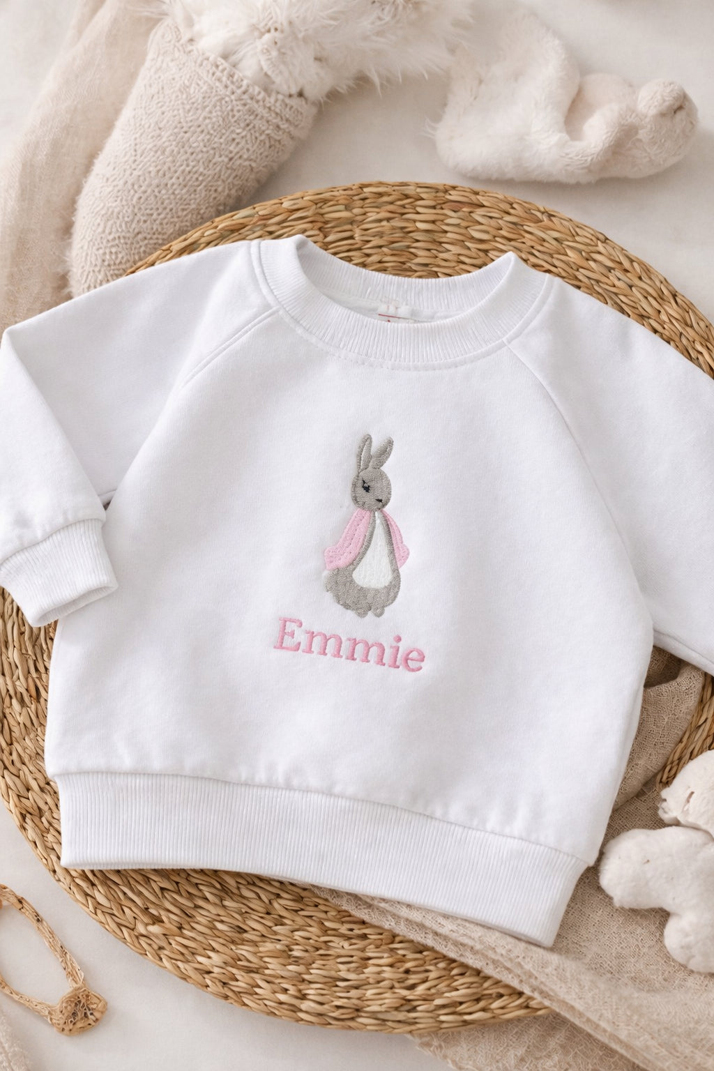 Personalised Flopsy Rabbit Baby Gift | Beatrix Potter Embroidered Keepsake | Baby Gift