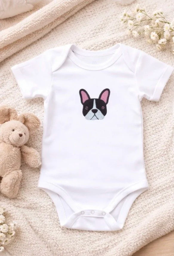 Personalised French Bulldog Baby Bodysuit – Custom Dog Gift for Newborns & Babies