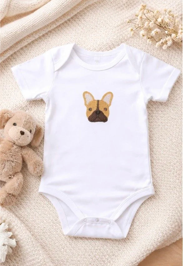 Personalised French Bulldog Baby Bodysuit – Custom Dog Gift for Newborns & Babies