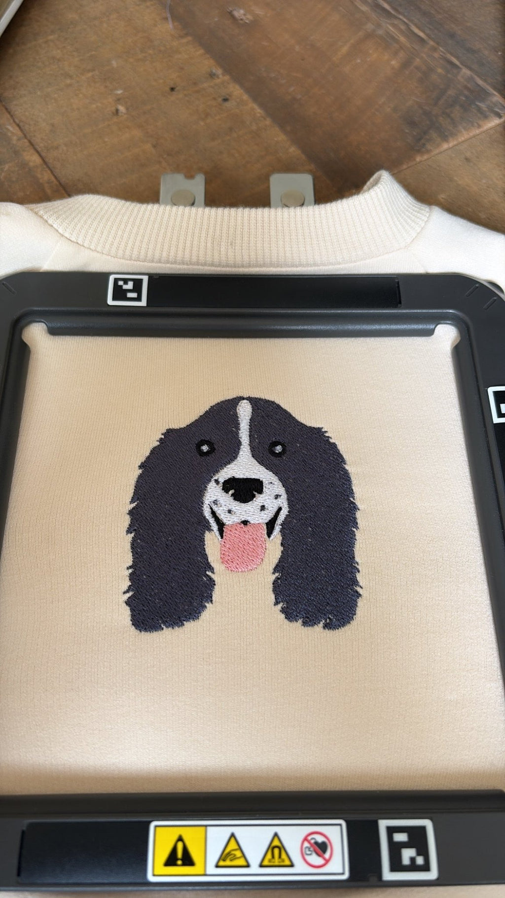 Personalised Baby Sweatshirt – Embroidered Spaniel Dog Lover Jumper - Pear Tree Stitch Studio