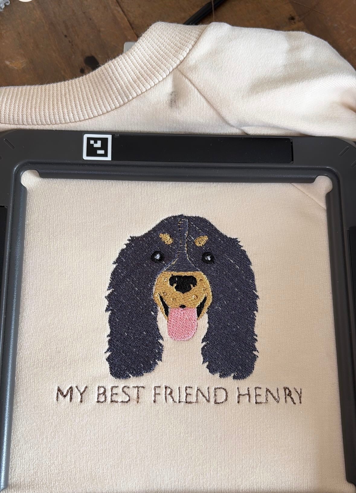 Personalised Baby Sweatshirt – Embroidered Spaniel Dog Lover Jumper - Pear Tree Stitch Studio