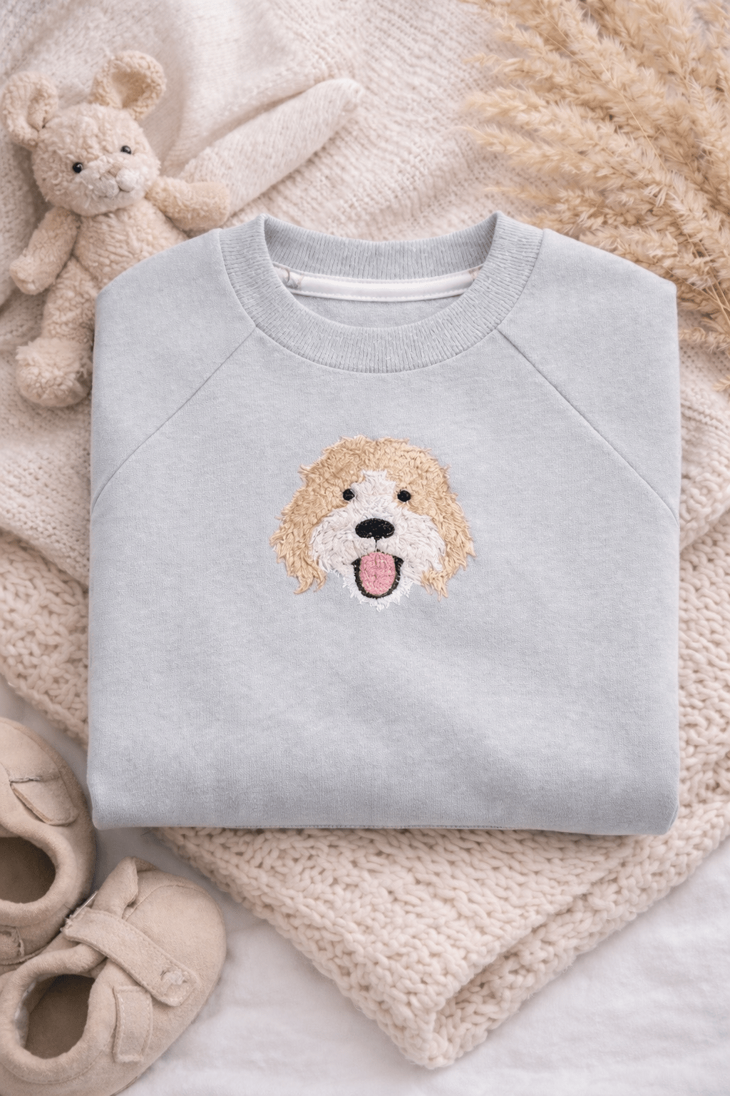 Personalised Cockapoo Baby Sweatshirt – Custom Dog Gift for Babies & Toddlers - Pear Tree Stitch Studio