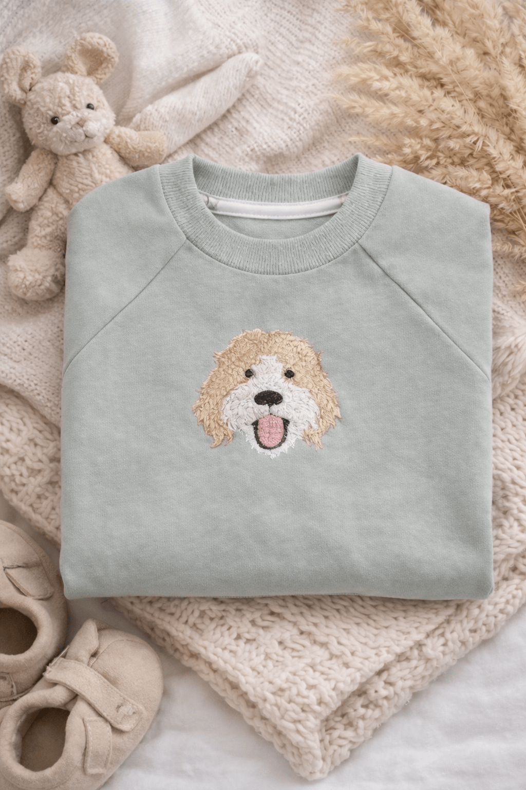 Personalised Cockapoo Baby Sweatshirt – Custom Dog Gift for Babies & Toddlers - Pear Tree Stitch Studio