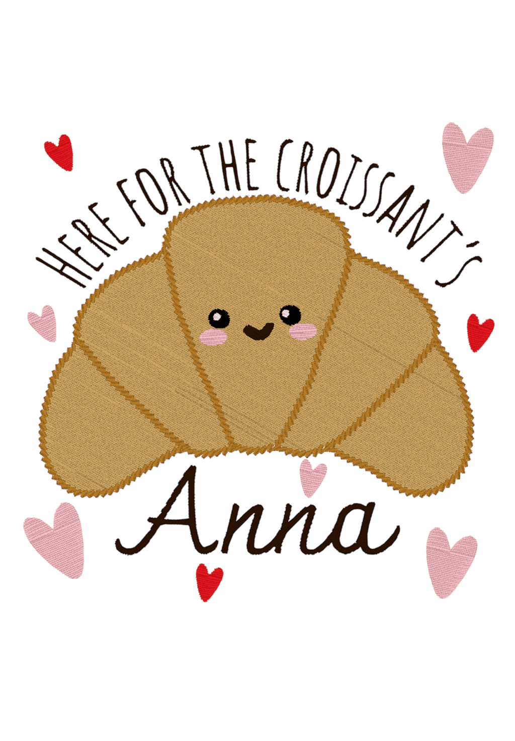 Personalised Croissant Embroidered Baby & Toddler Sweater | Custom Name Cute Kids Sweatshirt - Pear Tree Stitch Studio