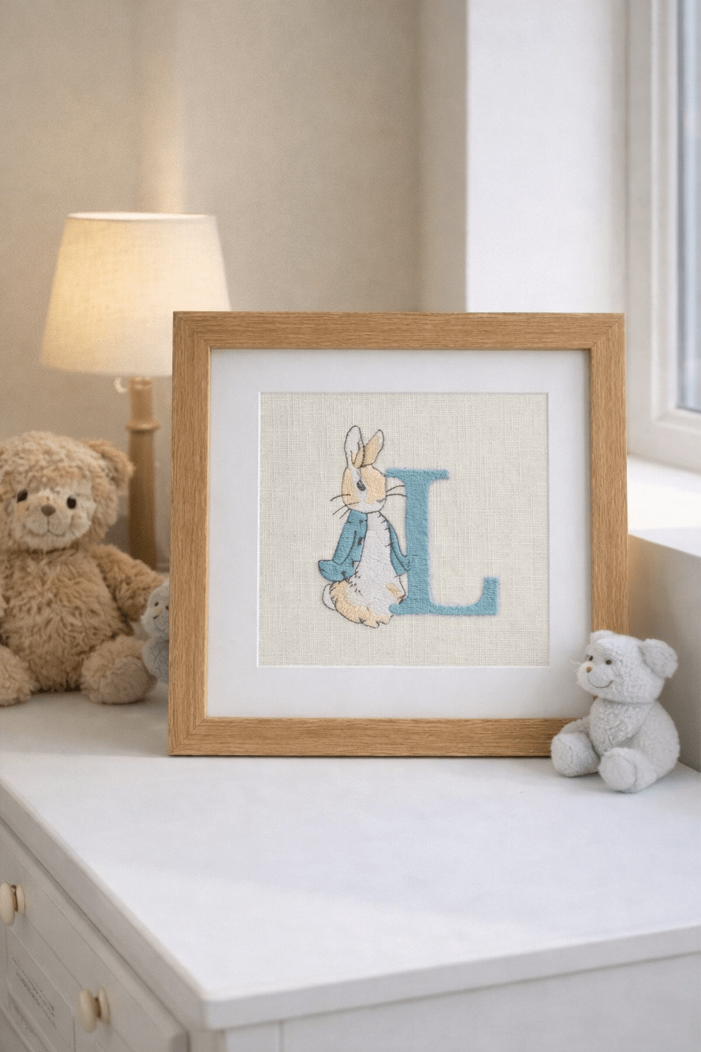 Personalised Embroidered Nursery Wall Art - Pear Tree Stitch Studio