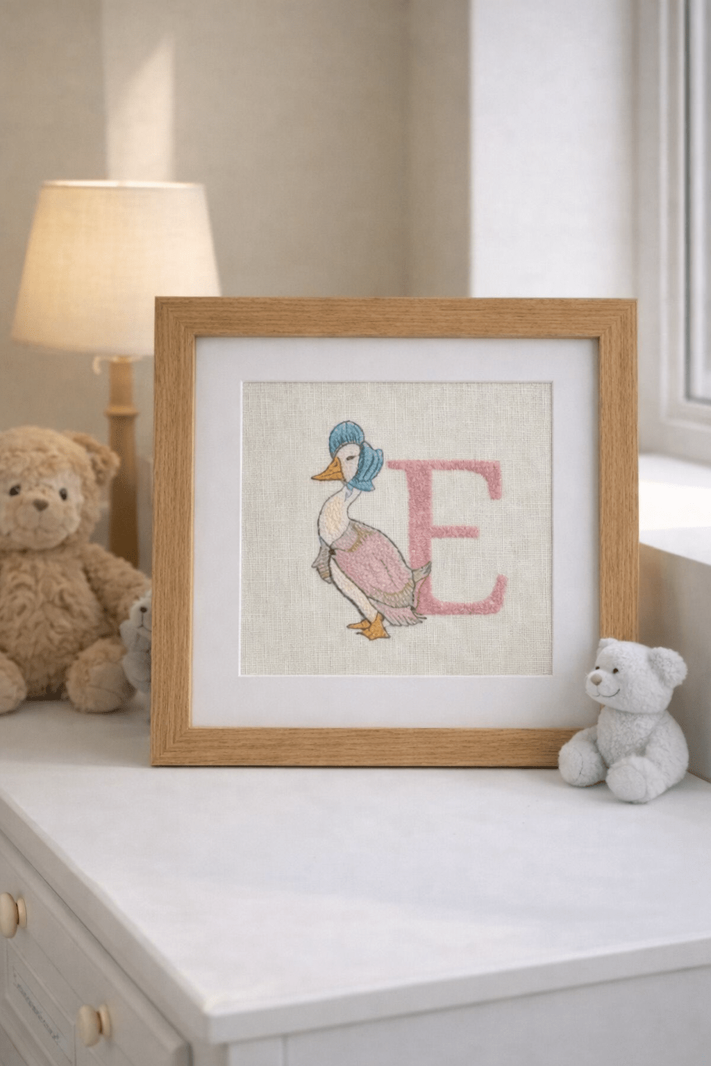Personalised Embroidered Nursery Wall Art - Pear Tree Stitch Studio