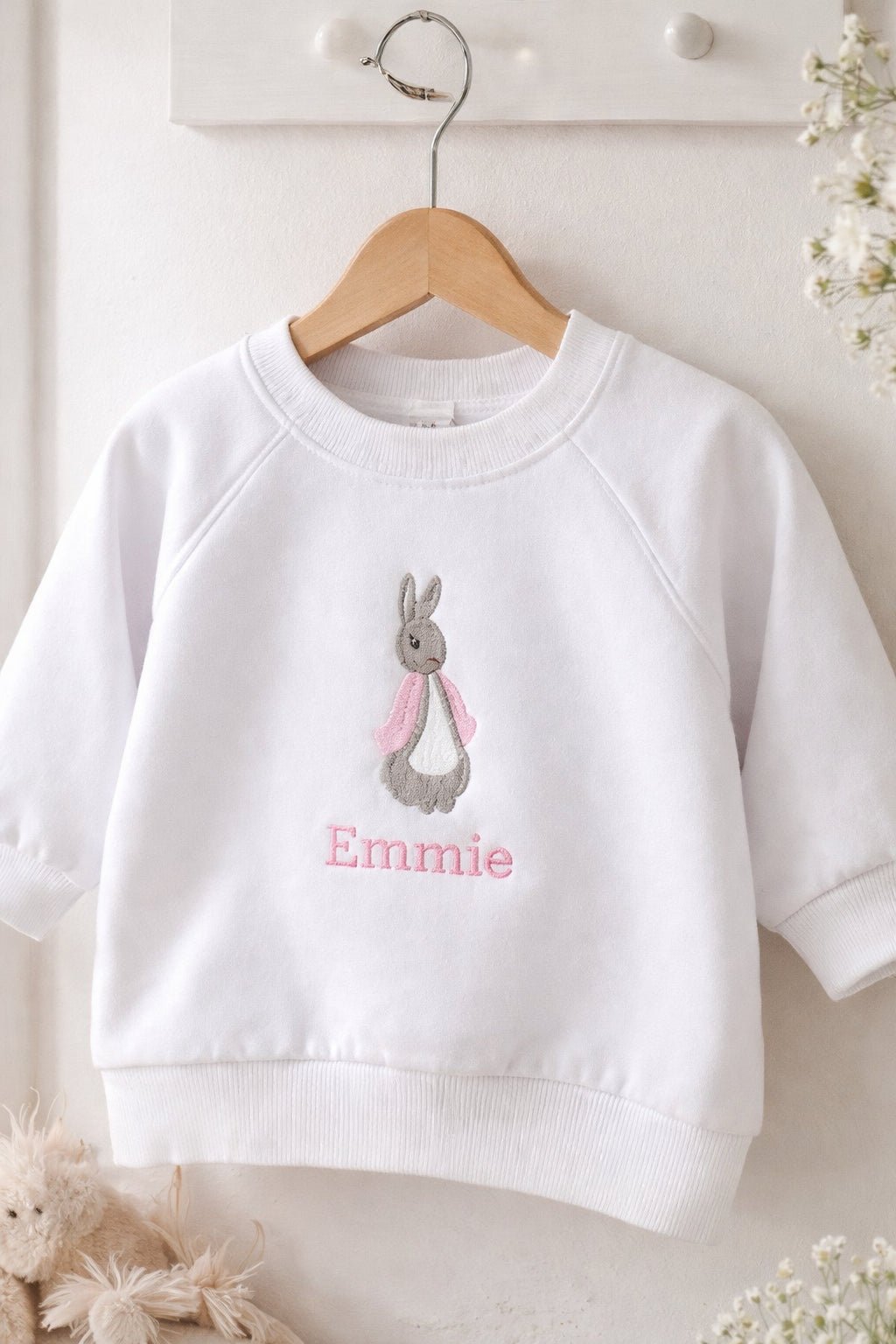 Personalised Flopsy Rabbit Baby Gift - Pear Tree Stitch Studio