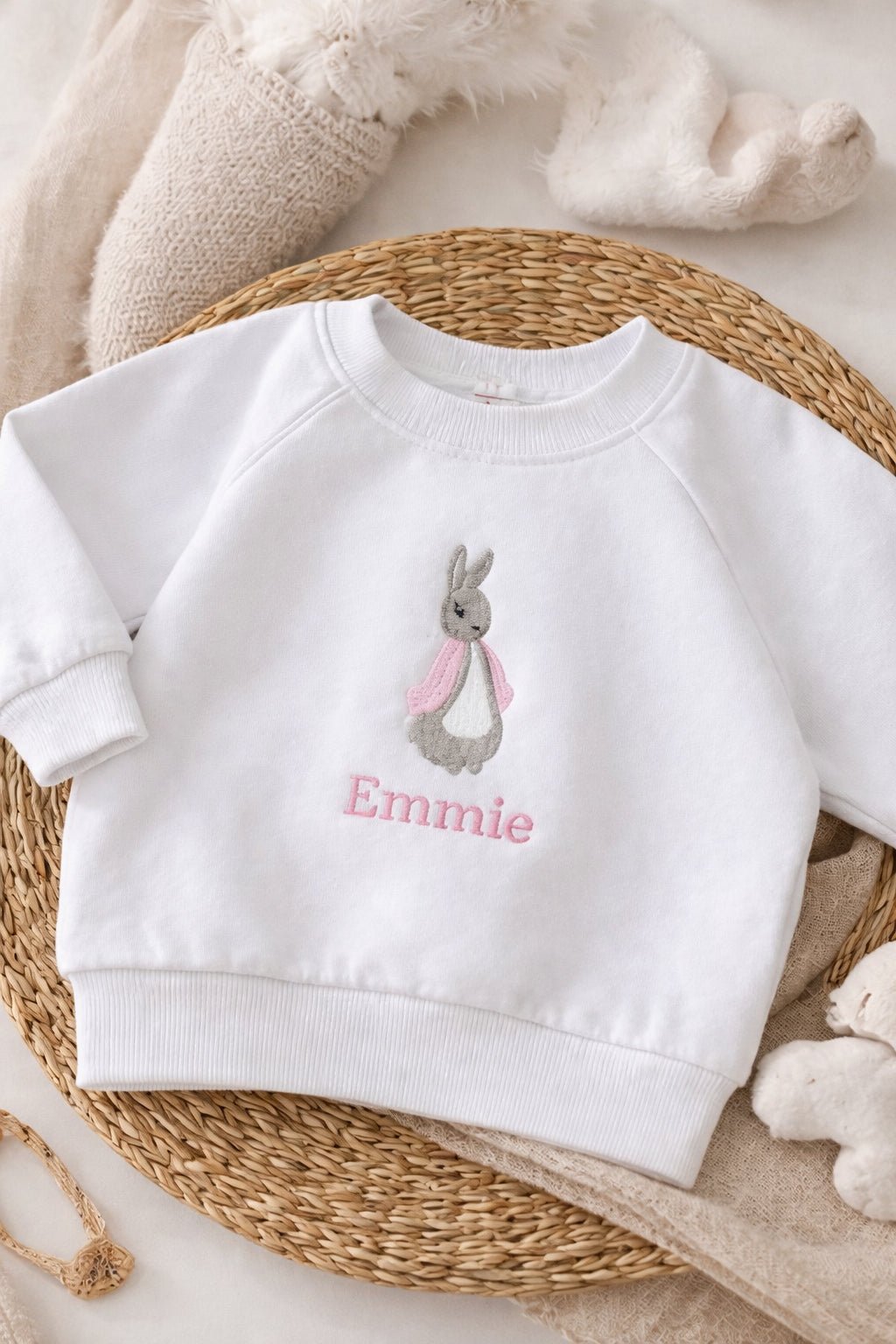 Personalised Flopsy Rabbit Baby Gift - Pear Tree Stitch Studio