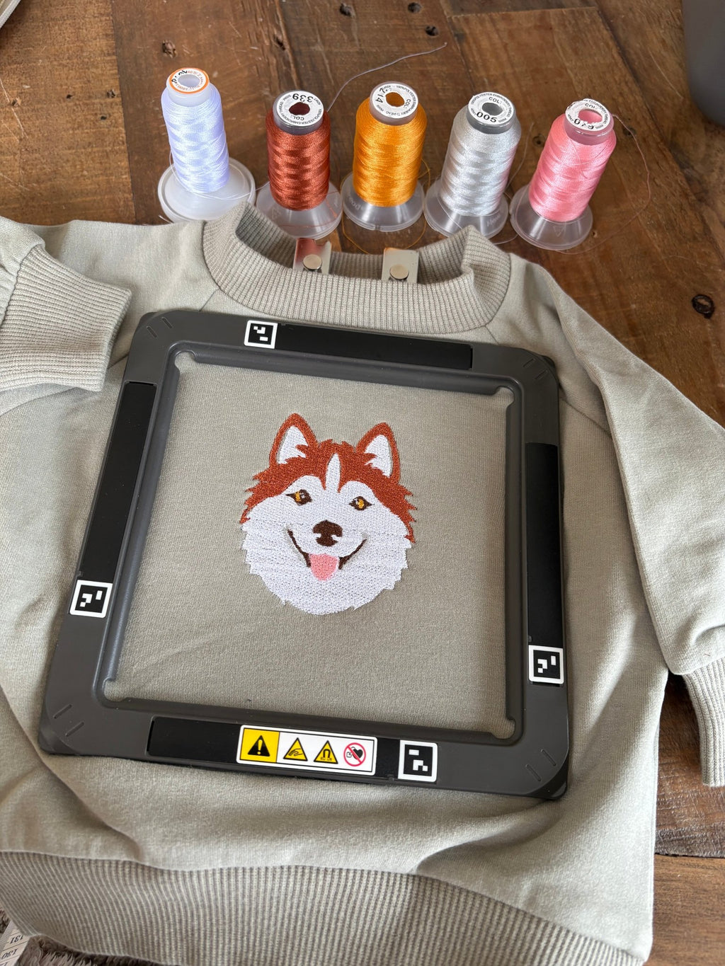 Personalised Husky Baby Sweatshirt – Custom Embroidered Dog Jumper for Babies & Toddlers | Dog Lover Baby Gift - Pear Tree Stitch Studio