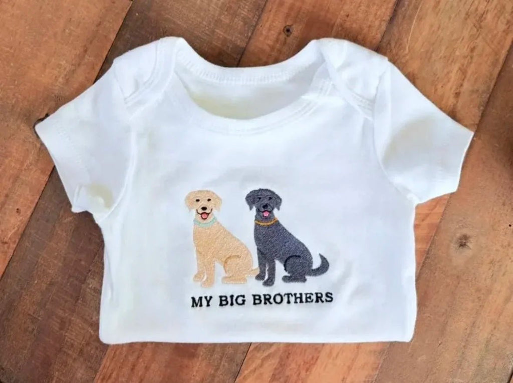 Personalised Labrador Baby Best Friend Bodysuit – Custom Dog Gift for Newborns & Babies - Pear Tree Stitch Studio