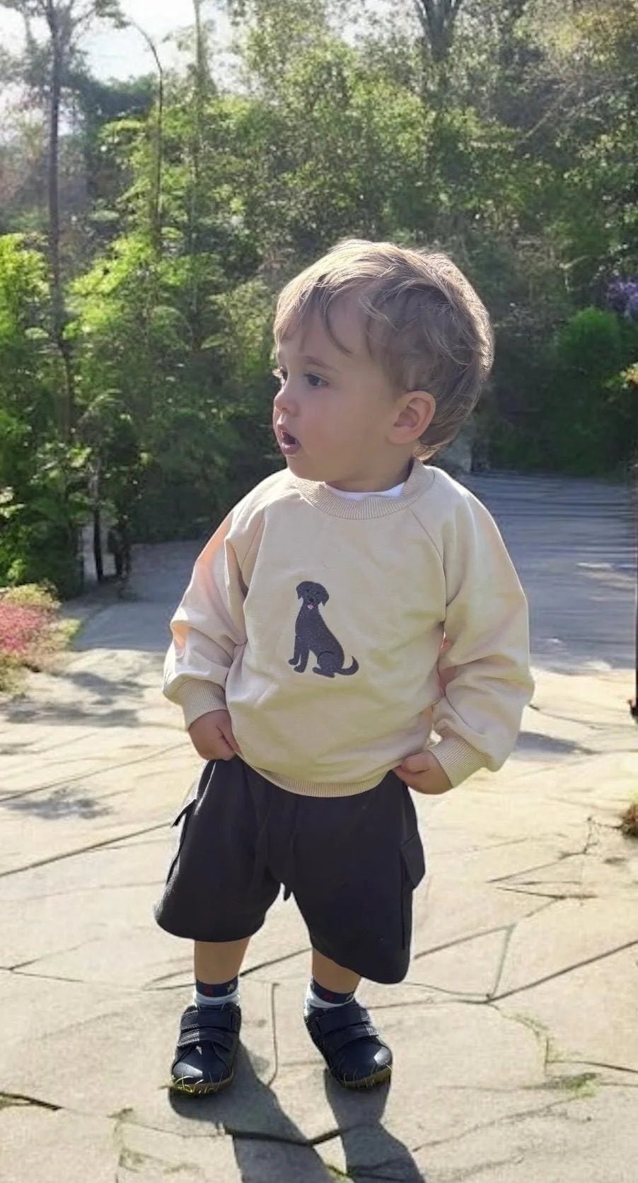Personalised Labrador Baby Sweatshirt | Custom Dog Embroidery Baby Gift - Pear Tree Stitch Studio