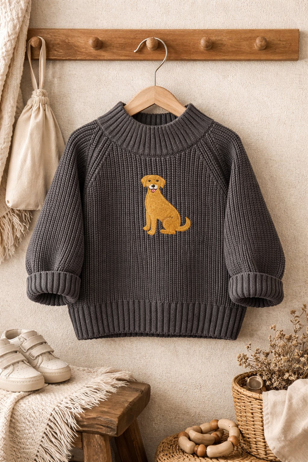 Personalised Labrador Baby & Toddler Jumper – Custom Children’s Knit Sweater – Labrador Lover Baby Gift - Pear Tree Stitch Studio