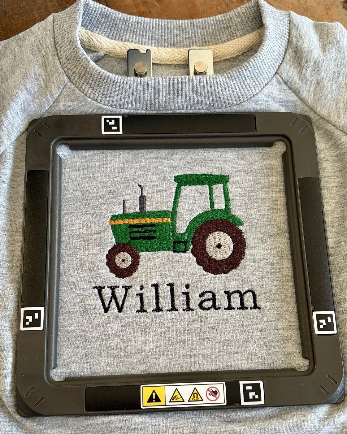 Personalised Tractor Baby Sweatshirt | Custom Name Embroidered Toddler Jumper | Farm Baby Gift - Pear Tree Stitch Studio