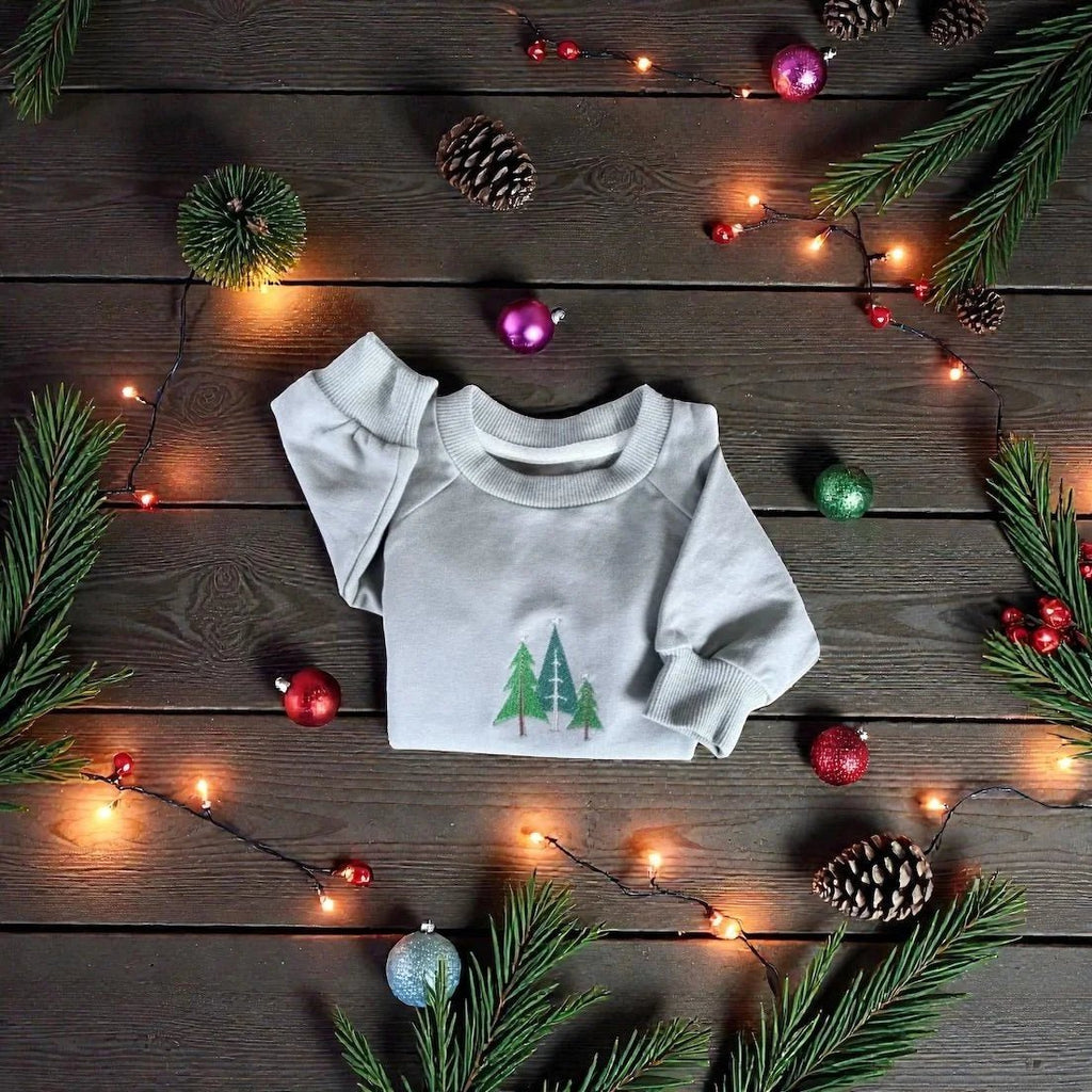 Xmas Christmas Tree Baby Xmas Jumper - Pear Tree Stitch Studio