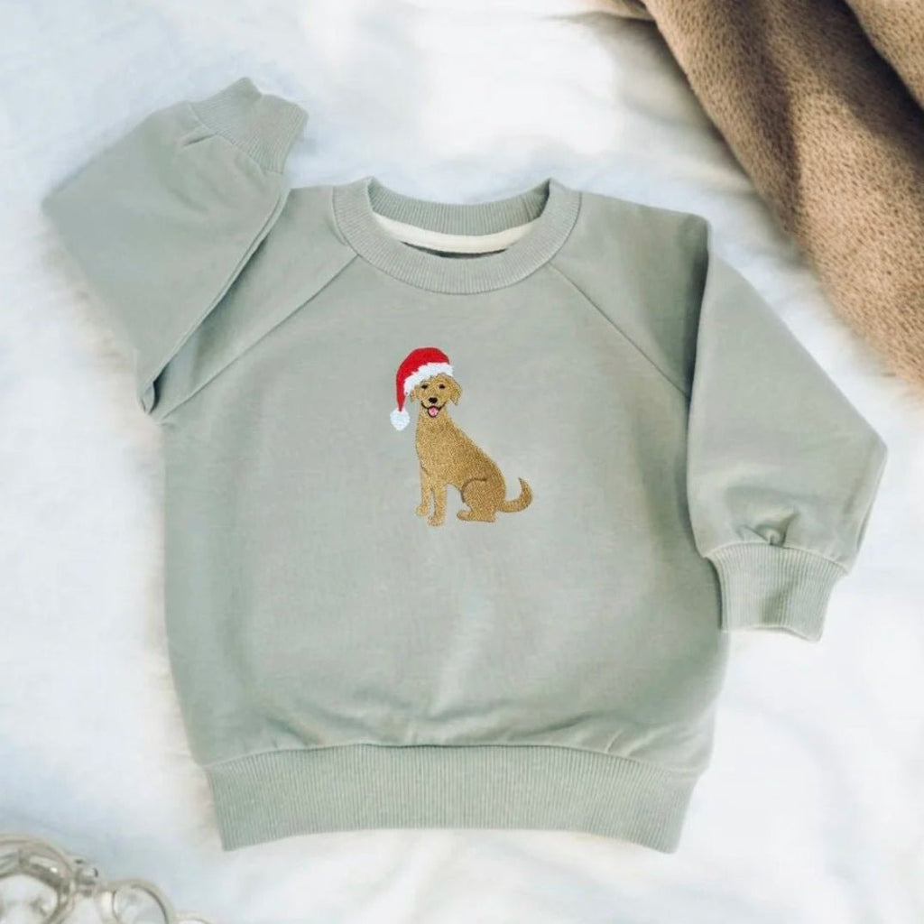 Xmas Labrador Baby Christmas jumper - Pear Tree Stitch Studio