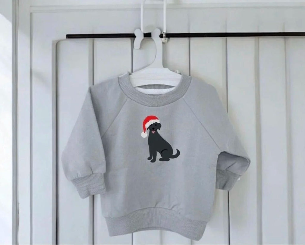 Xmas Labrador Baby Christmas jumper - Pear Tree Stitch Studio