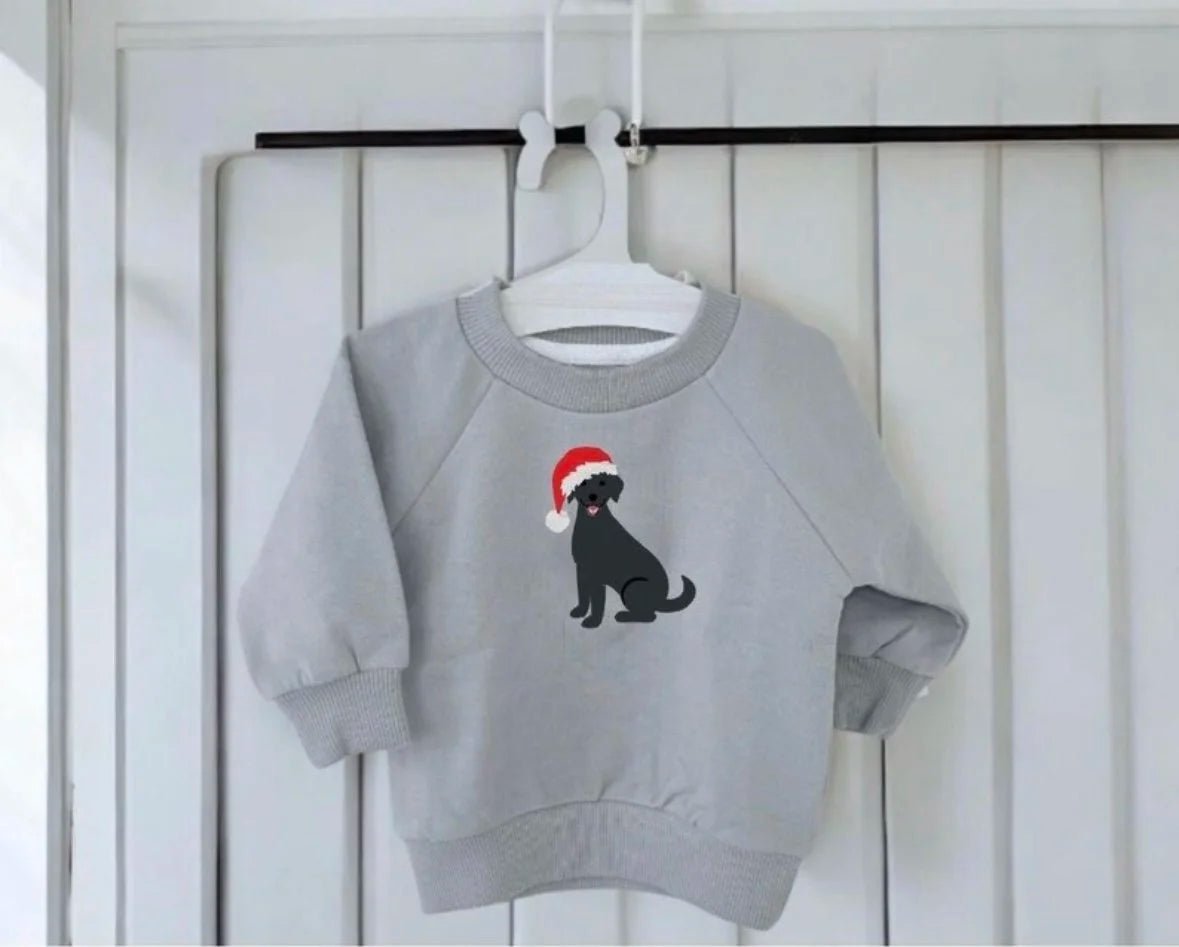 Xmas Labrador Baby Christmas jumper - Pear Tree Stitch Studio