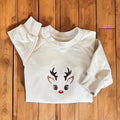 Xmas Reindeer Baby Christmas Jumper - Pear Tree Stitch Studio